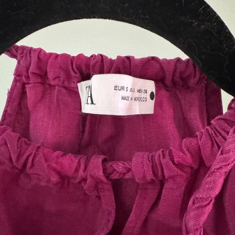 Vibrant Magenta Ruffled Blouse - Picture 2 of 3